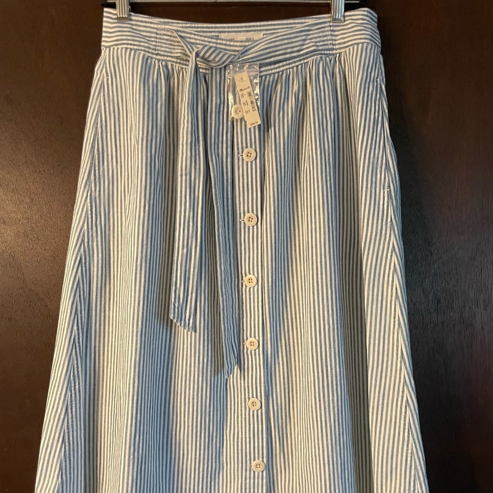 NWT Madewell Striped Cotton Skirt
